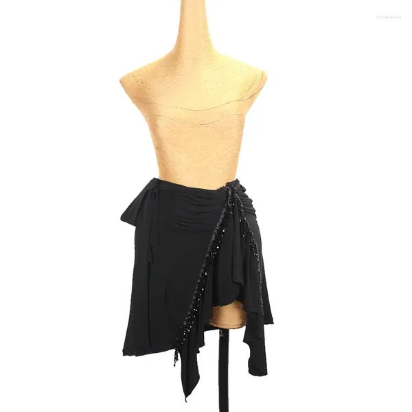 Wear Stage Wear Latin Dance Women Washined Tassel Hip Scarf Adult Cha Rumba Samba Pratica Abbigliamento Black DNV19100