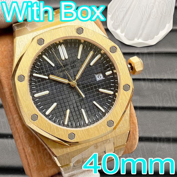 Роскошные движения часы для Man Fashioner Designer Watch 40 мм дата розовое золото серебряные черные лица Механические часы 316 Menwatch из нержавеющей стали Montre de Luxe