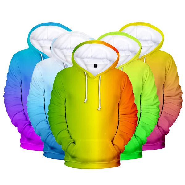 Vip 3d moletom personalizado colorido gradiente hoodie masculino/feminino cor sólida com capuz sportwear neon hoodie masculino 231220