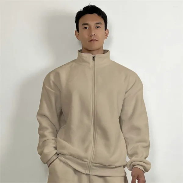 Erkek Hoodies Erkekler Sweatshirt Zip Boyun Süveteri Şık Kış Kazak Sıcak Stand Yaka İnce Uygun Yumuşak Elastik Konfor için