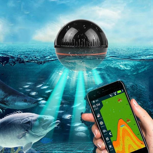 Finder Erchang XA02/F68 Wireless Sounds -Fischfinder 48 m/160 Fuß Detektor Fischerei Alarm Iosandroid Echoundersonar zum Fischen