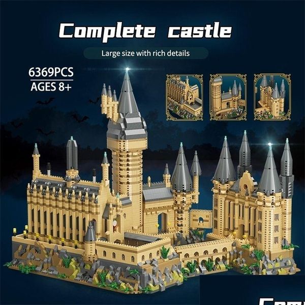 Blocks MOC 6369pcs City Magic Medieval Castle Mini Model Building Micro Architecture Assembly Ghigliamori per bambini Gift 221109 DR DHHJ9