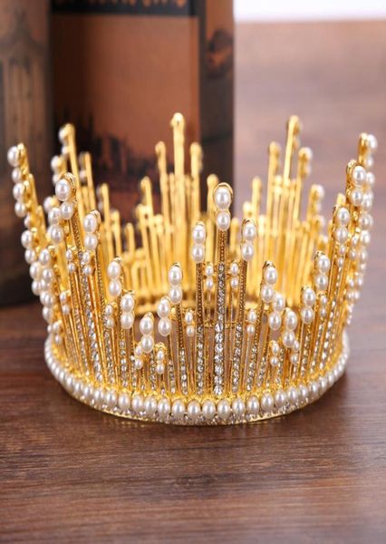 Tiaras e coroas coroas completas Acessórios para cabelos de shinestone Bridal Cabeças de cabeças de cabeças de cocar de cocar de casamento 5729832