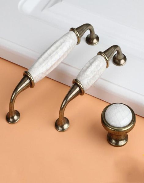 Ручки антикварный дизайн с трещинами, дверные ручки для шкафа, мраморный керамический ящик шкафа, европейский стиль, мебельная фурнитура7409925