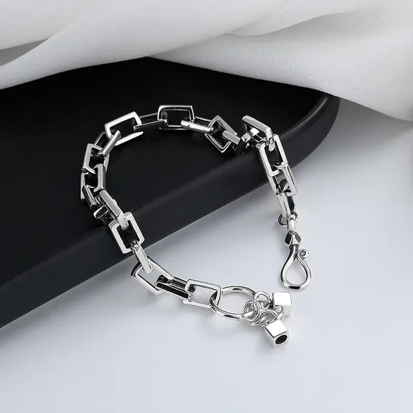 Charm Armbänder Personalisierte grobe Mode Hip Hop Handstück Steampunk Armband für Frauen 925 Sterling Silber Schmuck Zubehör