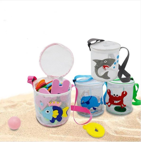 Kids Toys Beach Bags 3D Animal Shell Toys Collecionando Bolsa de Armazenamento Mesh Outdoor Bucket Tote Organizador Portátil Sploche Sand Bolsa BJ