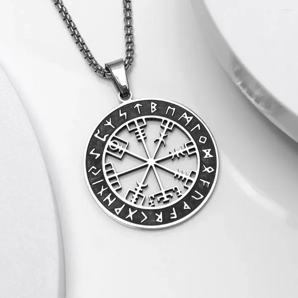 Anhänger Halsketten Nordische Rune Viking Fear Shield Charme Herren Halskette Mode Weihnachtsfest Valentinstag Geschenkschutz Schmuckzubehör Accessoires