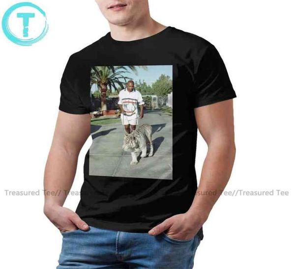 Футболка с изображением тигра, футболка Майка Тайсона, негабаритная футболка из 100 хлопка с принтом, забавная мужская летняя футболка с короткими рукавами G12221385066