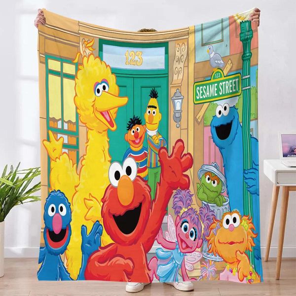 Decken Sesame Street Decke Nickerchen Decke Dünne Decke Decke Elmo Cookie Monster Big Bird Boy Girl Office Klimaanlage Decke Decke