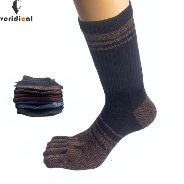 5 Paare Finger lange Socken kämmte Baumwolle farbenfrohe Kompression Fitness Badminton Tennisbike Running Basketball Sport Toe 231221