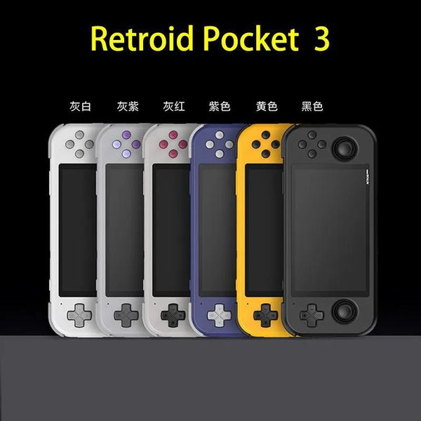 Jogadores portáteis jogadores de jogos retroid pocket 3 plus 4.7 polegadas console de jogo portátil 4g128g android 11 tela sensível ao toque portátil 2.4g5g wifi 4500