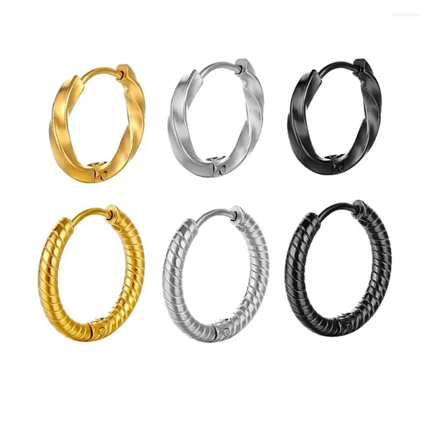 Серьги-кольца, 1 шт., красивые серьги с резьбой для мужчин, мальчиков и женщин, высококачественное кольцо из нержавеющей стали для пирсинга ушей, ювелирные аксессуары, подарок