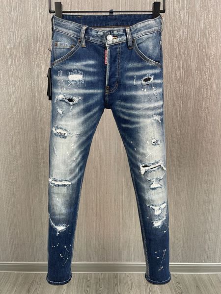 SS24 D9897 Coolguy Man Jeans Stoff Mikroelastizier mit hochwertigem Waschen Reißverschluss Stickerei Dekoration kleiner Leder-Tag EU44-EU54