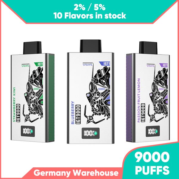 Prezzo all'ingrosso Vape 9000 Puff Vapes Happ IGT9000 monouso con schermo LED intelligente per monitorare batteria e liquido