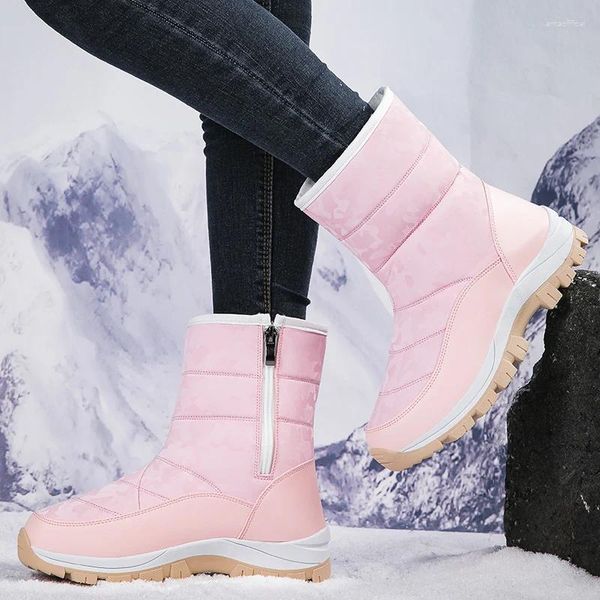 Stivali STRONGSHEN Scarpe da neve da donna a metà polpaccio invernali calde in peluche per casual Watarproof antiscivolo con plateau alla caviglia Botas Mujer