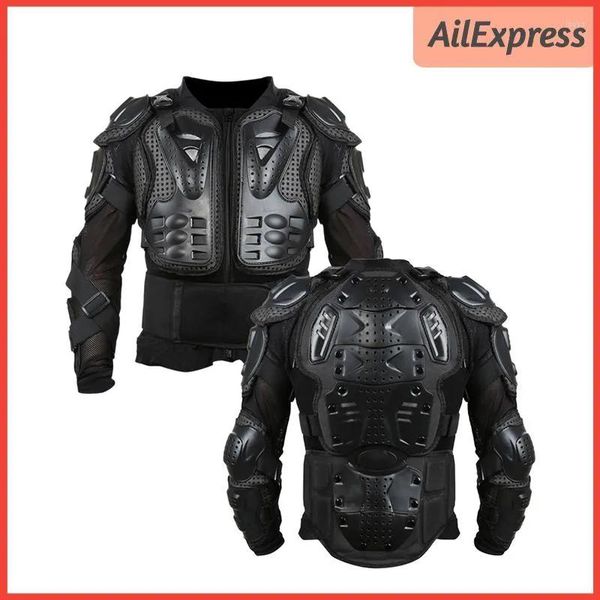 Panzermotorrad Rüstungsmänner Ganzkörpermotorcross -Jacke Sxxxl Brustgetriebe Schutzbehörde Schwarz schwarz