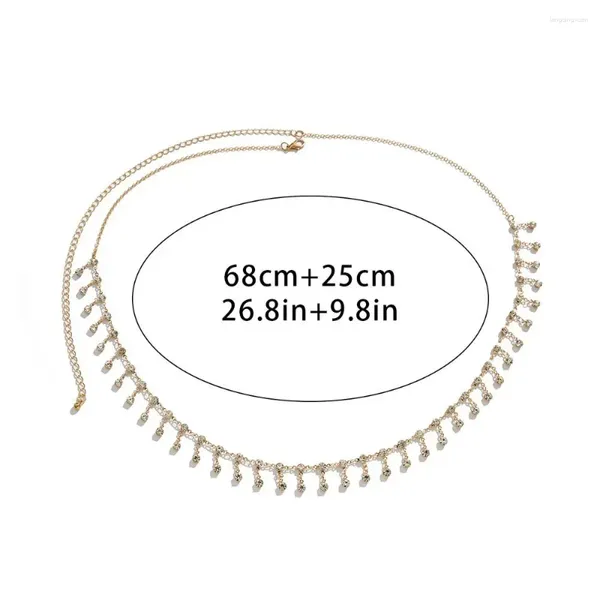 Gürtel Für Mädchen Vintage Quaste Zirkon Strass Y2K Taille Kette Frauen Koreanische Bündchen Körper Schmuck Kristall Bauch Gürtel