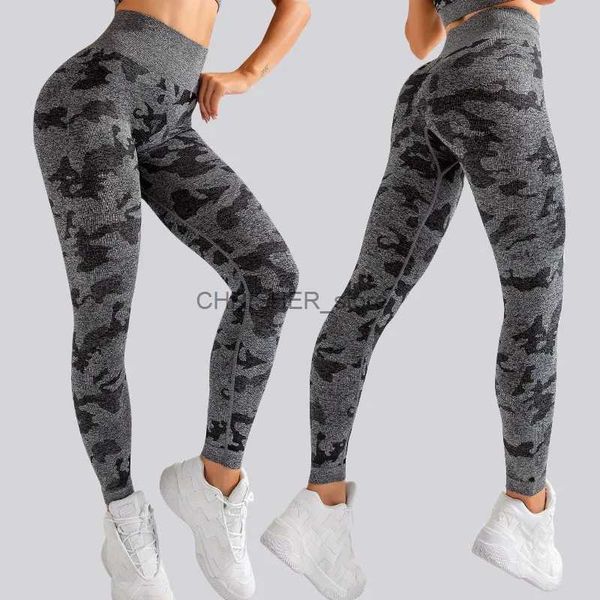 Roupa de ioga Mulheres Yoga Leggings sem costura Cantura Alta Fitness Leggings Gym Sexy Camouflage Elastic Yoga Workout Slim Leggingsl231221