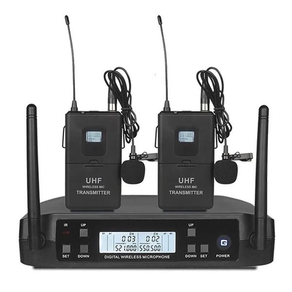 Микрофоны Микрофоны GLXD4 Беспроводной UHF-микрофон с двумя передатчиками и портативным поясным гарнитуром Наушники с головным креплением для караоке-системы Sp