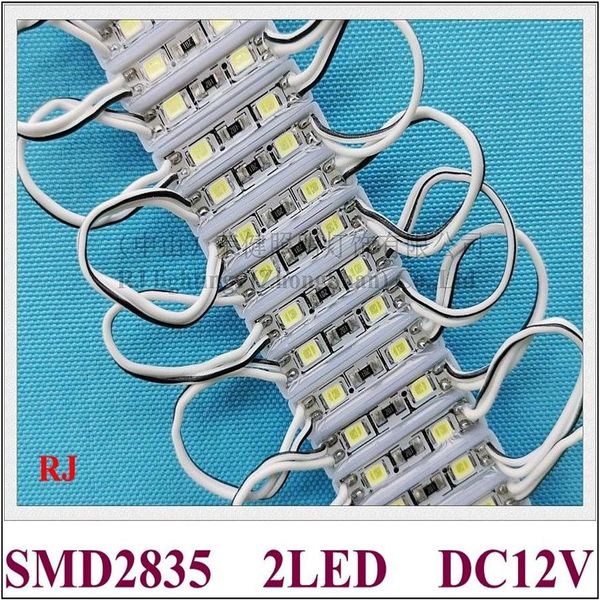 26mm x 07mm SMD 2835 Módulo LED Lâmpada de luz para mini sinal e letras DC12V 2LED 0 4W EPOXY IMPRESSO IMPRESSO HIGHT BRILHO DIRETO S255H