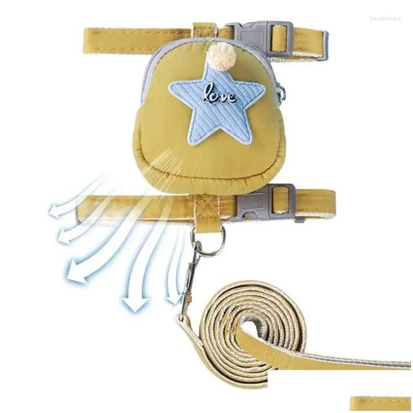 Colarinho de cachorro colarinho de mochila arnês com coleira adorável animal de estimação colete decorativo estrelado para entrega diária de gota home gard dhgkz