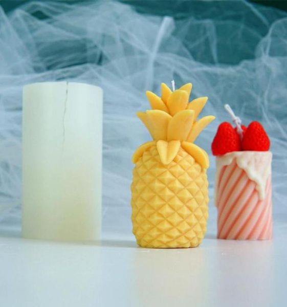 Zanaat Araçları DIY Ananas Mum Kalıp Simülasyonu Meyve Silikon Koku Şeklinde Yapım Balmumu Alçı Kalıp El Yapımı 3657229