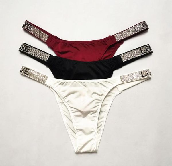 3 Stück pro Set Damen-Höschen Sexy Masonry Shorts Slips Love Rhines Belt Fashion Low-Rise White Thong T-Back String Underwea 2011122009125