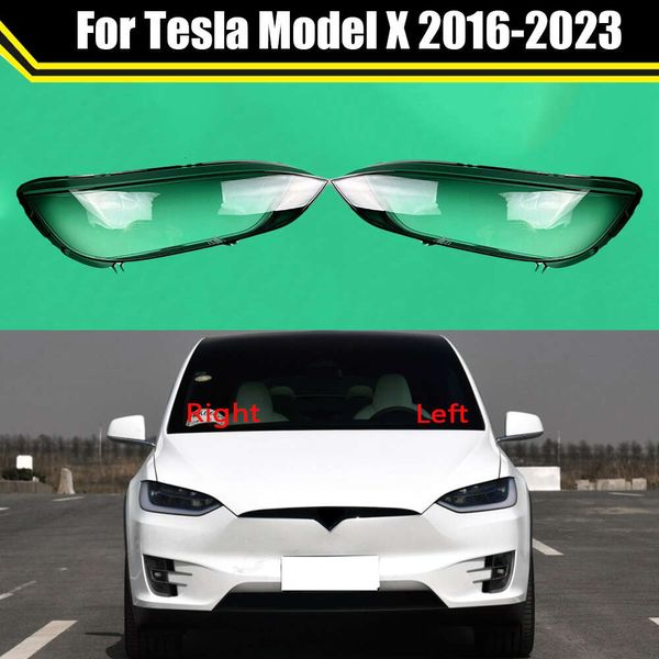 Autotrandlampenscheinwerfer Lampenschild Lampenschicht Autoglaslinsenschale für Tesla Modell X 2016-2023 Scheinwerferabdeckung