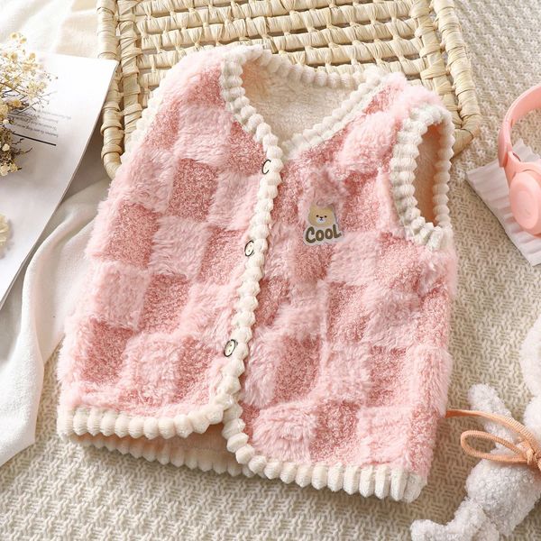 Ragazza Ragazzo 28Y Gilet per bambini Cardigan Gilet unisex Gilet Bambino Flanella addensata Abbigliamento per la casa Bambino Inverno 231220