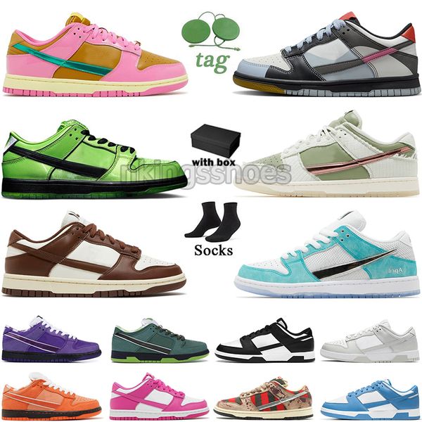 Sapatos casuais baixos homens mulheres panda tripla rosa cinza neblina marrom lagosta roxa universidade abril skateboards olive unc sanddrift lobo cinza gai tênis