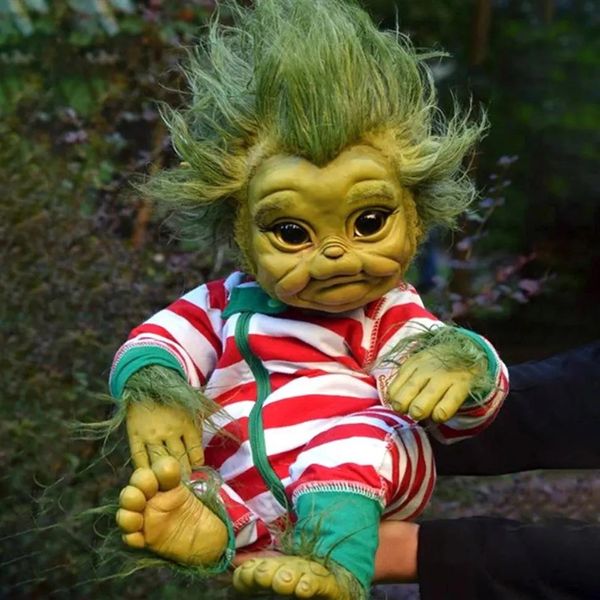 Suprimentos estoque novo bebê reborn brinquedo grinch em simulação de desenhos animados realista boneca crianças presentes de natal gota 271a