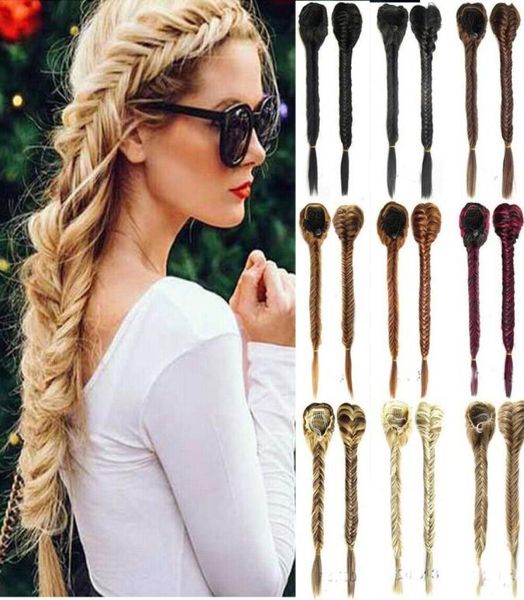 Decorações de festa DIY Sythentic Mulheres Extensões de Cabelo Garra Trançado Rabo de Cavalo DIY Trança Longa Thick4604272