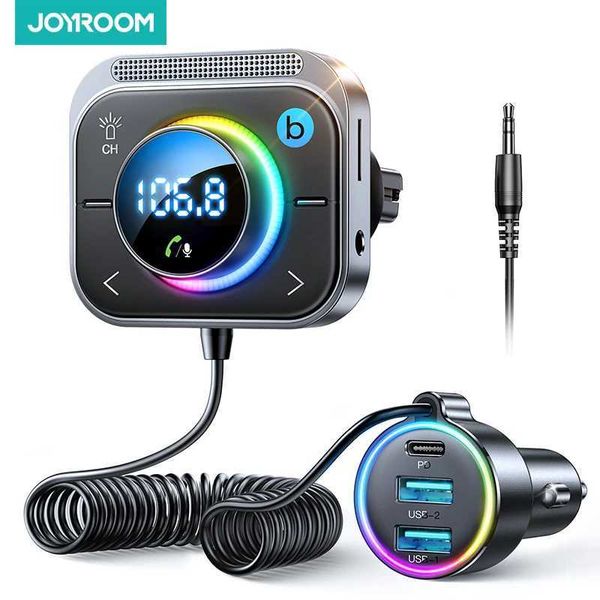 Novo Bluetooth 5.3 FM AUX Bluetooth Adaptador de carro Audio FM Bass Boost 3 portas PD QC 3.0 FM Bluetooth para carro