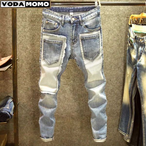 Jeans masculinos 2023 Men Jeans jeans Straight Wast Hole Europe e America Classic Old Pants Pantalones Hombre y2k calça de carga de rua YQ231221