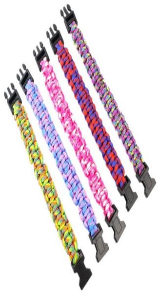 20 % di lotto nuovo sopravvivenza colorata Paracord Bracciale uomini per esterni per campeggio escursionismo Bracciale da bracciale da bracciale da polso per gioielli maschili H BB1652277