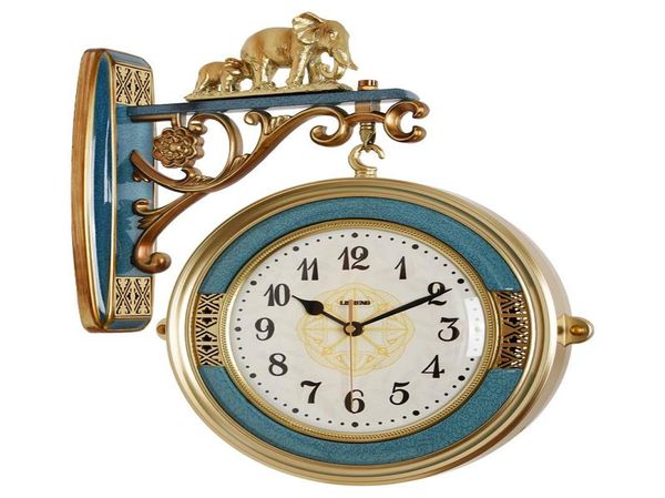 Wanduhren Einfache kreative Uhr Nordic Geschenk Wohnzimmer Flip Klassische doppelseitige moderne Reloj de Pared Home Decor DF50WC1011801