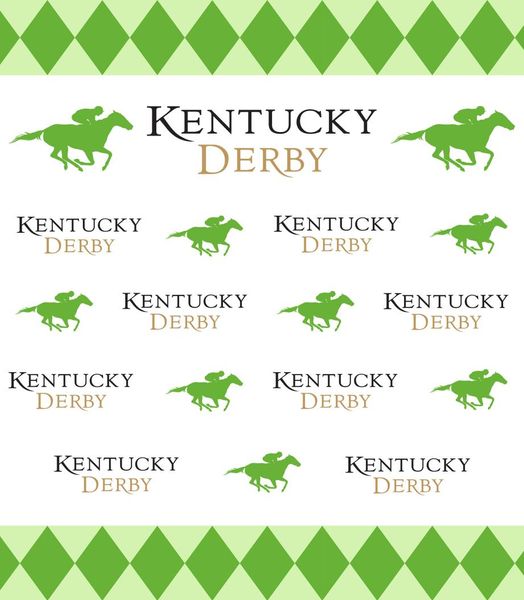 Kentucky Derby Horse Racing Fondali in vinile Pografia Passo e ripetizione Sfondi verde bianco Po Booth per Churchill Downs Pa3763168