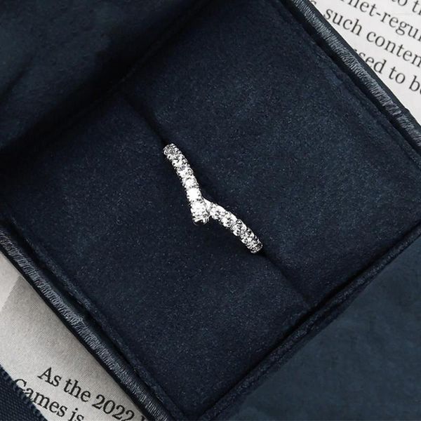 Cluster-Ringe S925 Silber vergoldetes Material voller Diamant kleiner frischer einfacher Ring weibliche Ins koreanische Version Zubehör Schmuck Fem