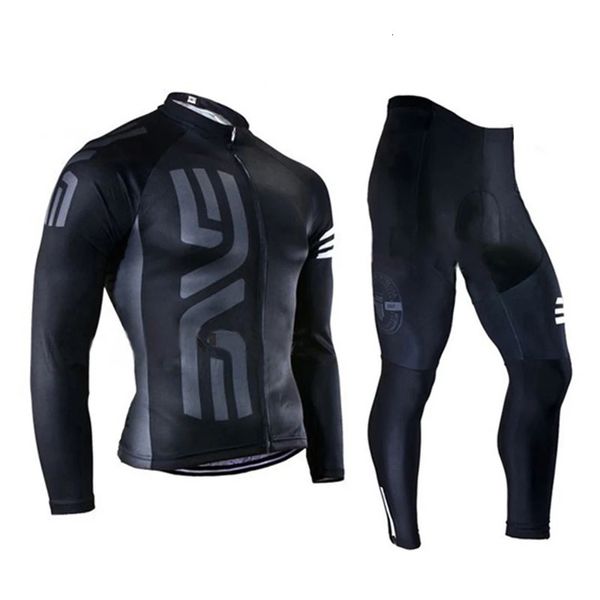 Camisa de ciclismo manga longa para homens roupas de bicicleta calças compridas com estofamento de gel 2024 primavera outono 231220