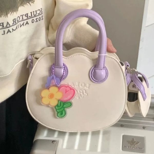 Xiuya Kawaii Sommer Umhängetasche für Frauen Korea Nette Süße Handtaschen Student Party Mode Creme Geldbörse Bolso Mujer 231220
