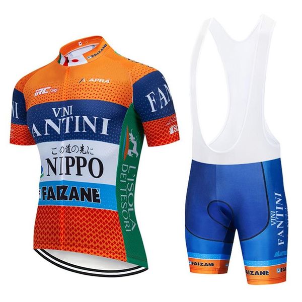 Equipe 2019 laranja ciclismo camisa 12d shorts de bicicleta conjunto ropa ciclismo masculino verão secagem rápida ciclismo maillot calças roupas295p