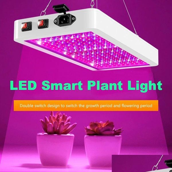 Büyüme Işıkları LED Işık 2000W 3000W Çift Anahtar Fitolamp Su geçirmez çip büyüme lambası FL Spectrum Bitki Kutusu Aydınlatma Kapalı Damla Deli DHK5S