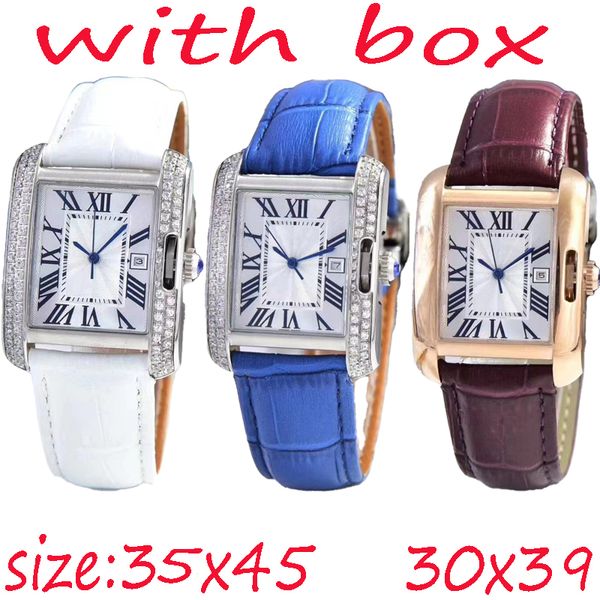 Diamond Watch Mens Watch Luxury Watch Fashion Watch Tasarımcı Saat Erkek 35 * 45 Kadın 30 * 39 Erkekler İçin Klasik Saat Saat