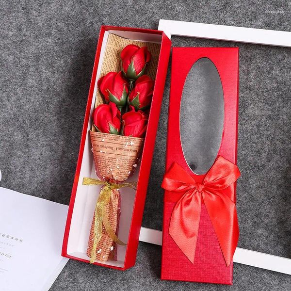 Dekorative Blumen 5 Seife Blume Rosenstrauß Geschenkbox Abschlussgeschenke Valentinstag Kreativ kleiner Großhandel