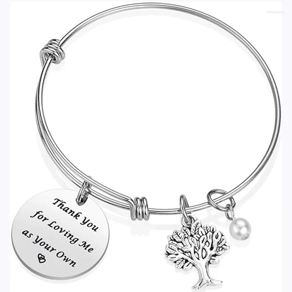 Pulseira Step Mom – Presente de Dia das Mães para Filha, Filho, Obrigado por me amar como sua própria madrasta