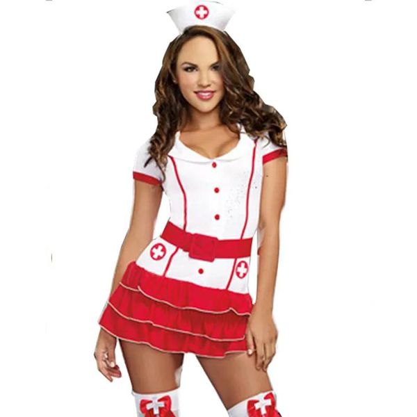 Set Naughty Nurse Kostüm für Frauen Krankenschwester Doctor Fancy Party Kleid sexy Krankenhaus Hottie Red Nurse Uniform Outfits Cosplay C18111601