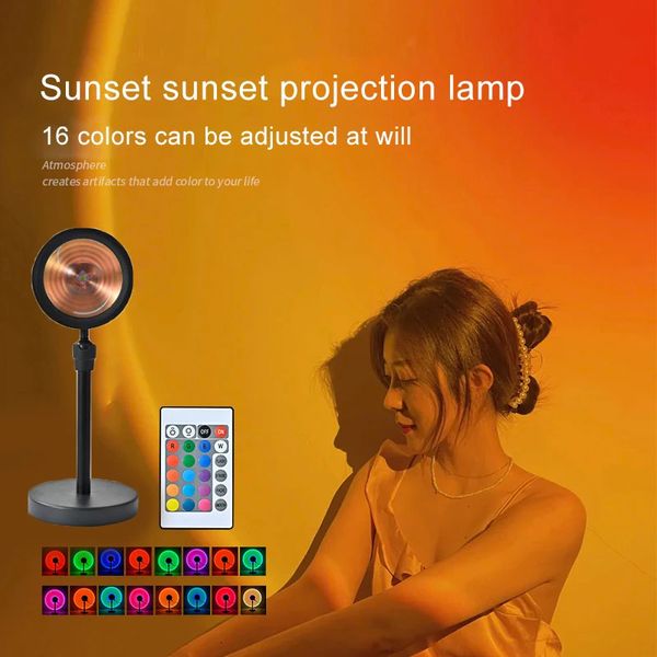 Proiettore a tramonto USB a LED Night Mood Light Portable Mood Light for Living Room Wall P Itografia Regalo di compleanno al neon 231221