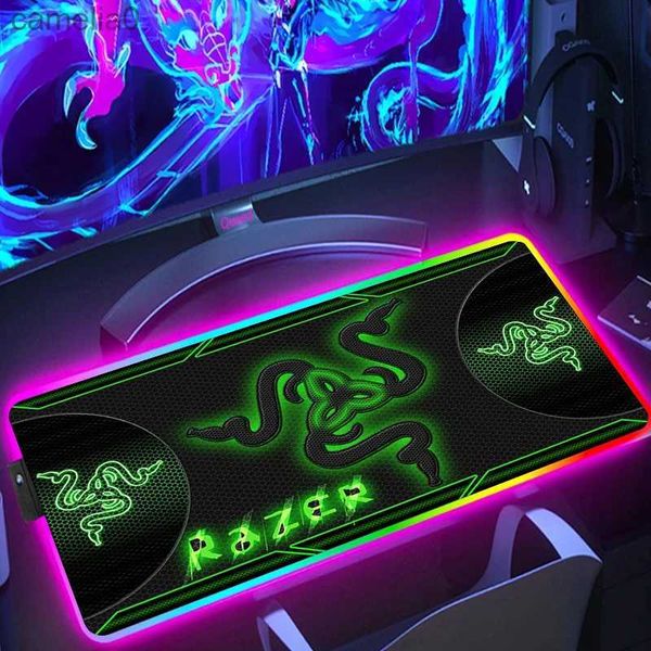 Мышиные накладки на запястье покоятся роскошные razer Gaming Mouse Pad RGB Новая скоростная светодиодная светодиодная настольная настольная настольная мат компьютер Mousepad Подсвет