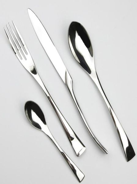 41624 pezzi set da tavola in acciaio inossidabile spessore stoviglie set di posate coltello forchetta stoviglie da pranzo occidentali7097227