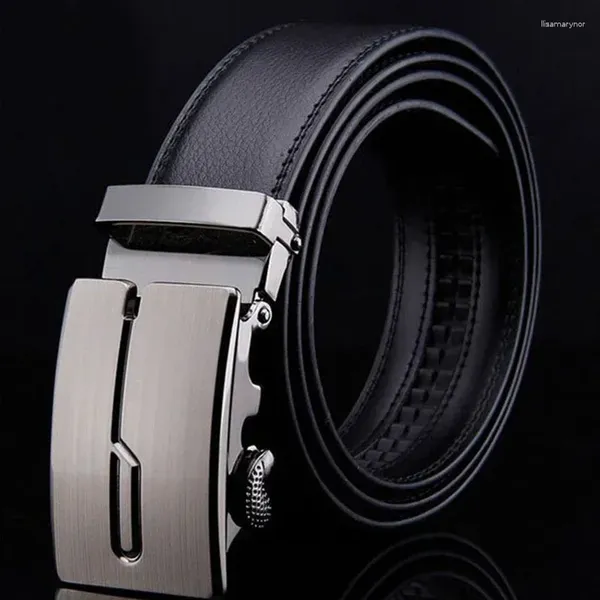 Cintos estilo de negócios cinto preto pu pulseira de couro masculino cintura fivela automática para homens de alta qualidade cinto jeans